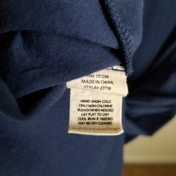 Soft Surroundings Santiago Maxi Flare Dress Navy Blue Summer Spring Pockets Sz S - Picture 8 of 9